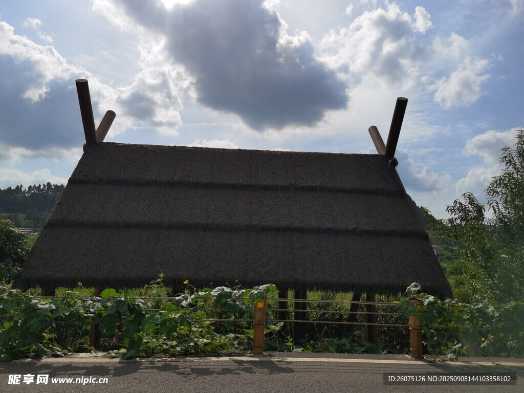传统木屋建筑景观
