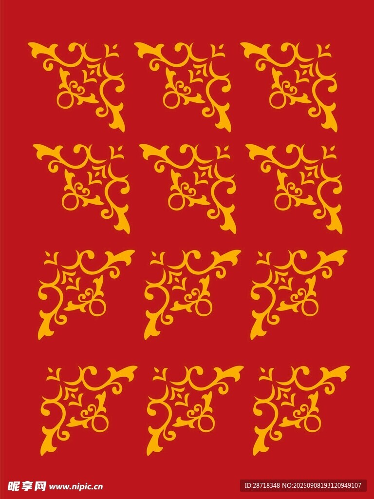 古典角纹花纹