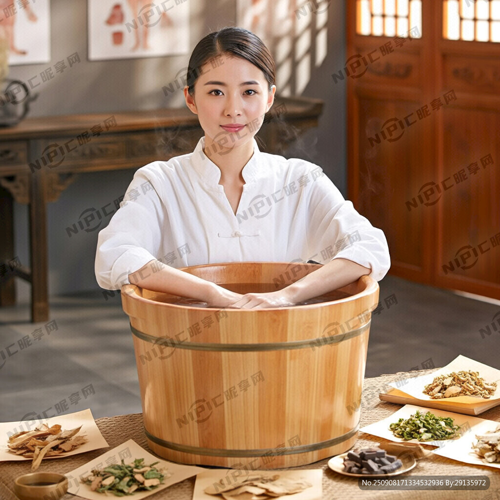 养生馆药物熏蒸30岁左右女性腰