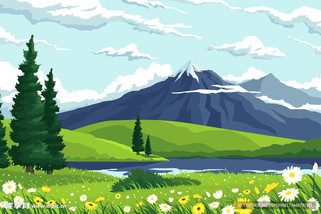 美丽自然风光田园风景画