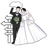 卡通新郎新娘立牌婚礼人物水牌