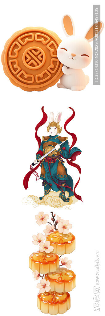 中秋传统元素组合展示
