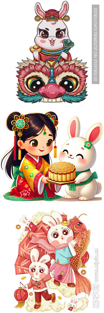 传统民俗卡通形象插画