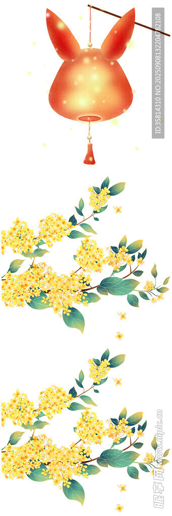 兔子灯笼与春日花卉