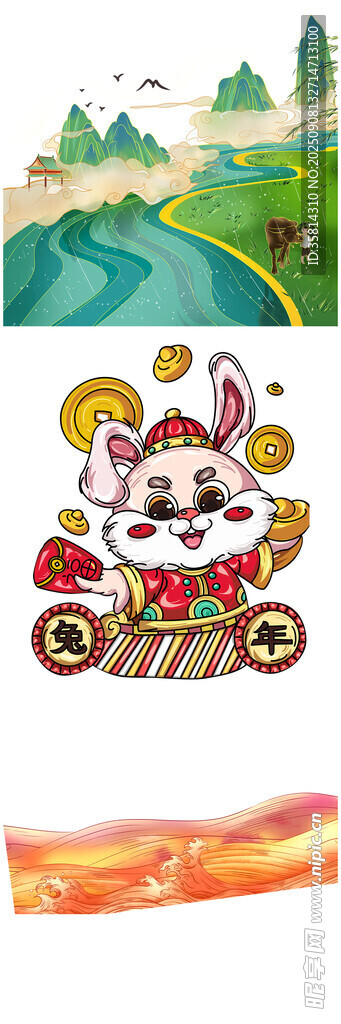 萌兔驾彩车迎新春