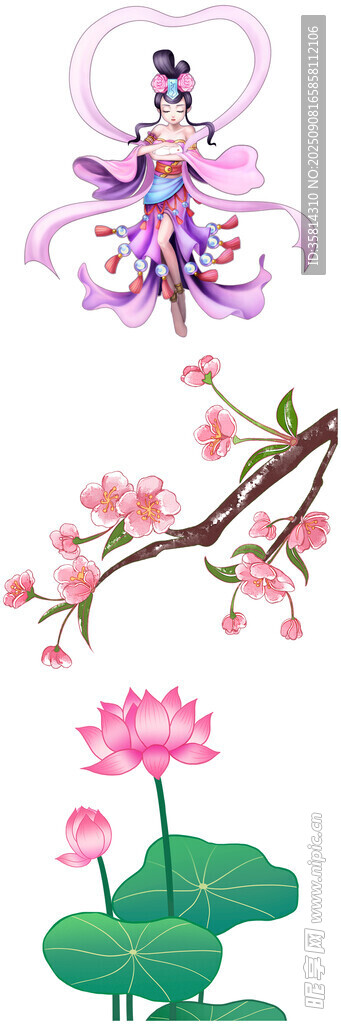 仙女与花卉的梦幻场景
