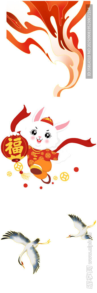 瑞兔贺岁飞鸟相伴迎新春