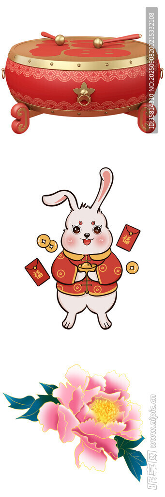 兔年元素装饰图案集合
