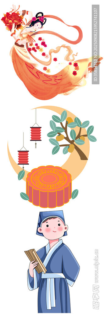 古代孩童与传统美食景象