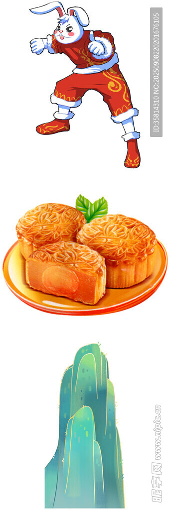 卡通人物与美食冰块元素