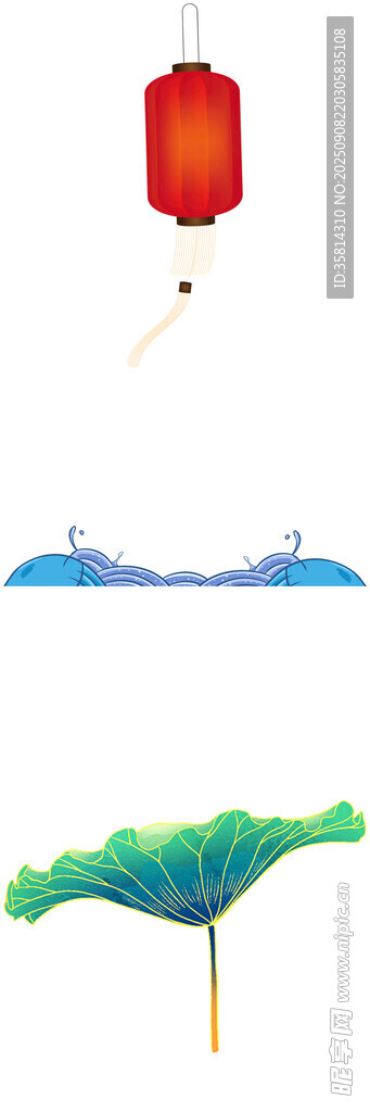 空中灯笼与地面绿植景观