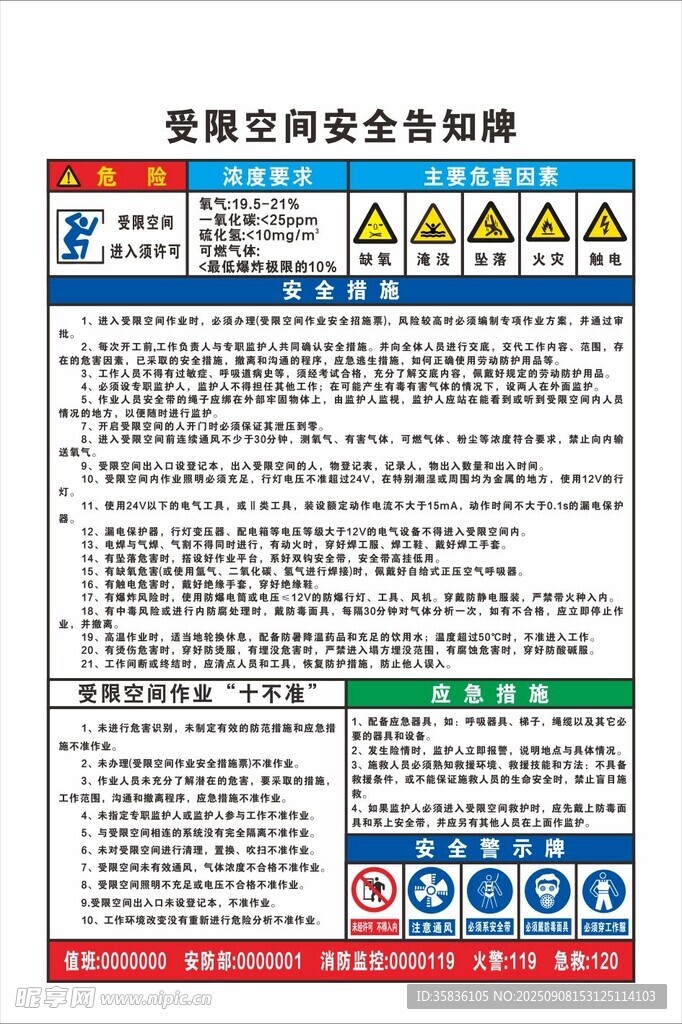 受限空间告知