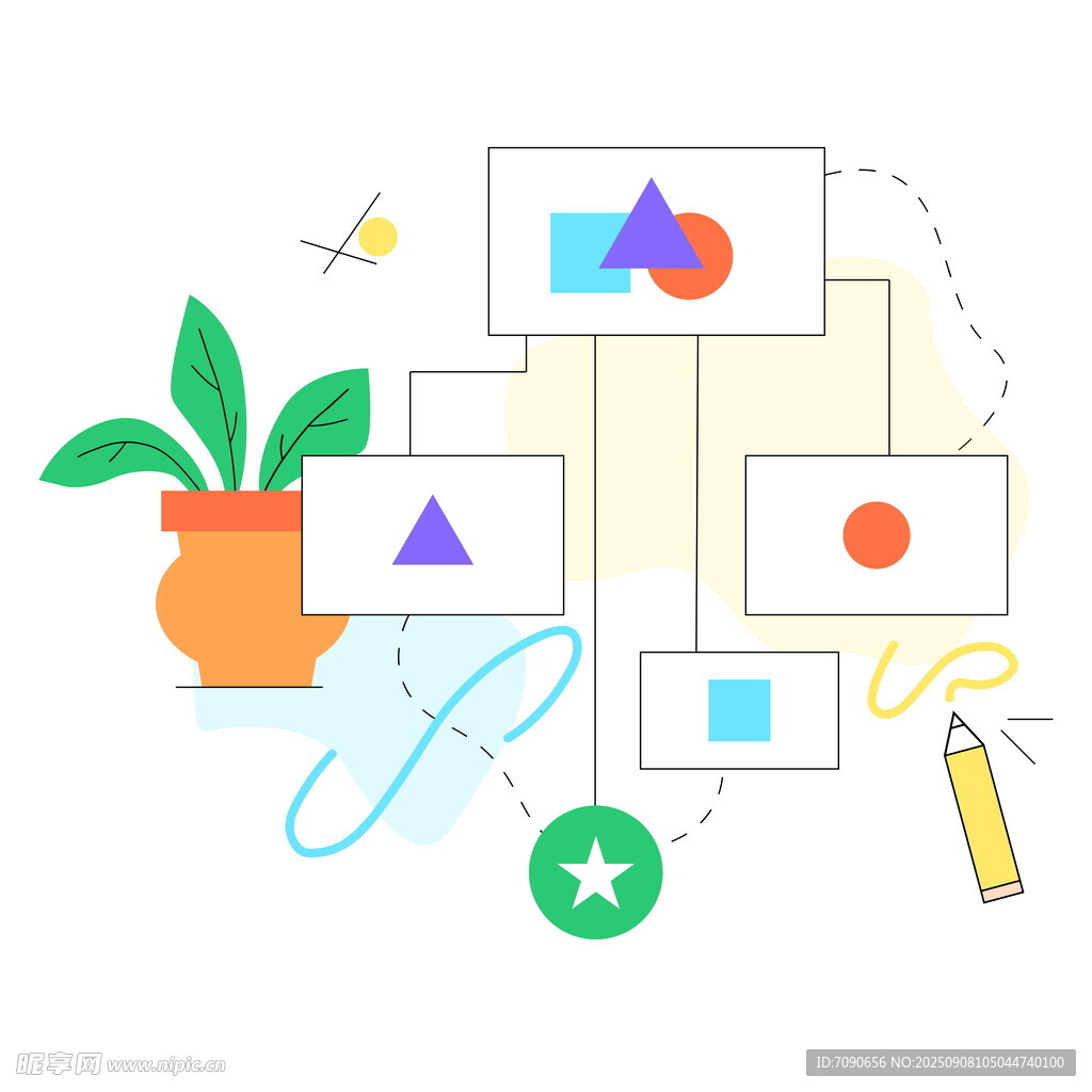 创意图形与办公元素组合