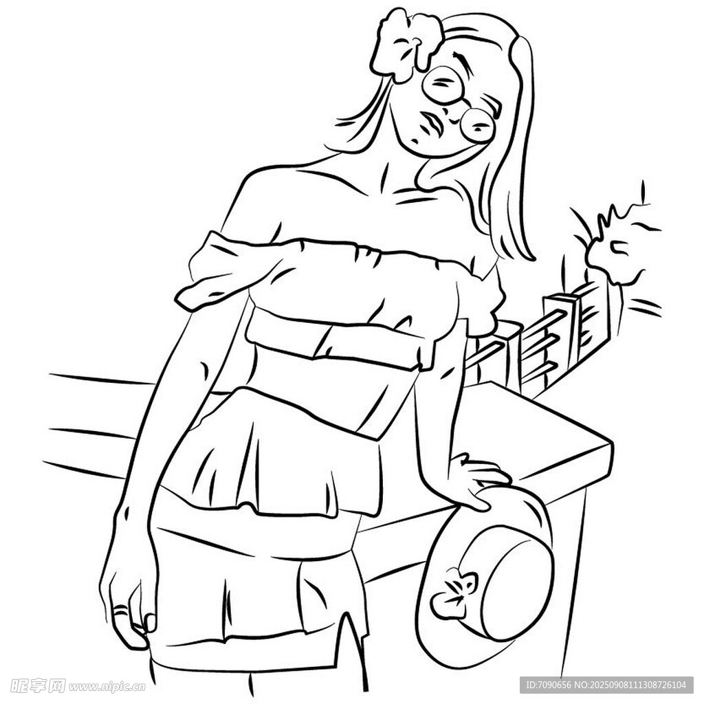 时尚女子插画 