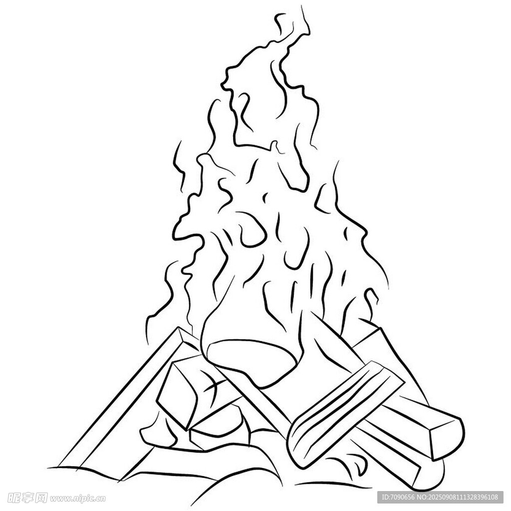 篝火插画