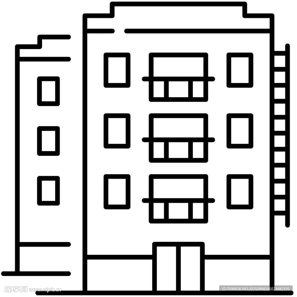 简约线条风格多层建筑