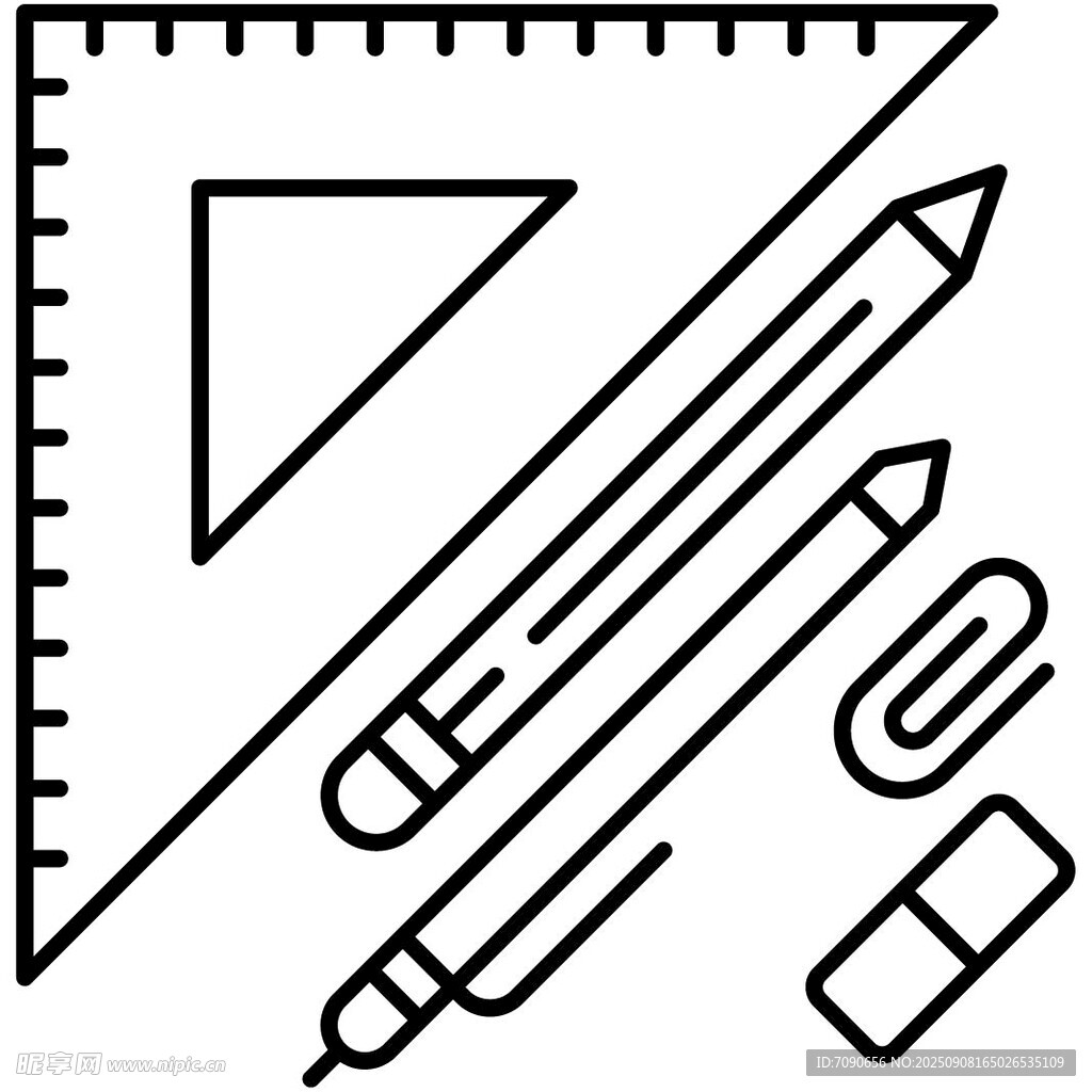 简约文具图标集合