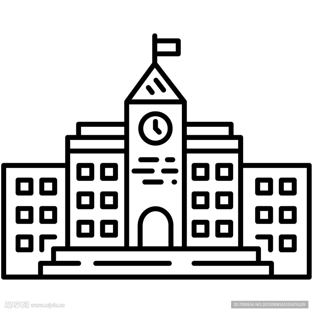 简约风格学校建筑图标