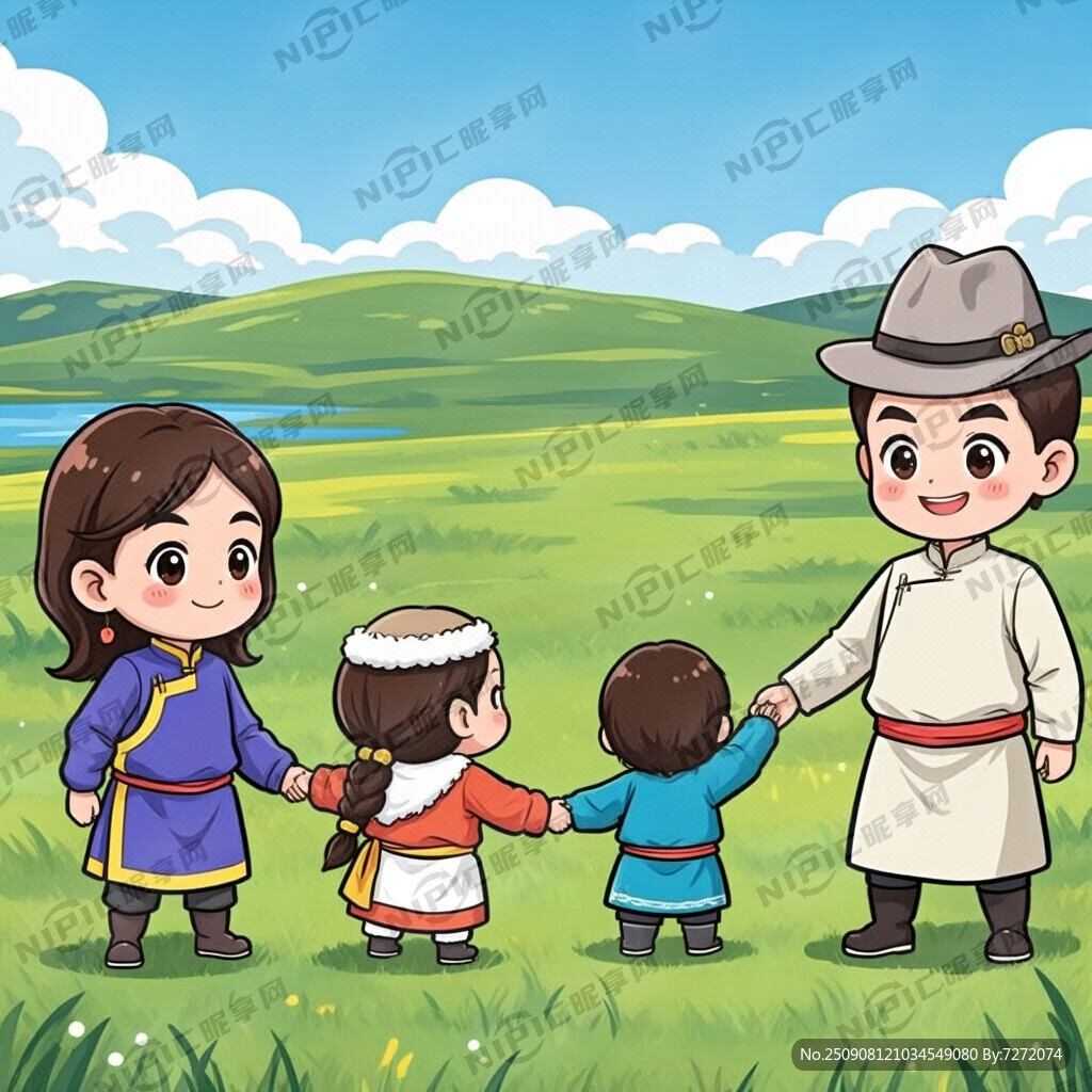 卡通人物主动邀请其他民族同事一