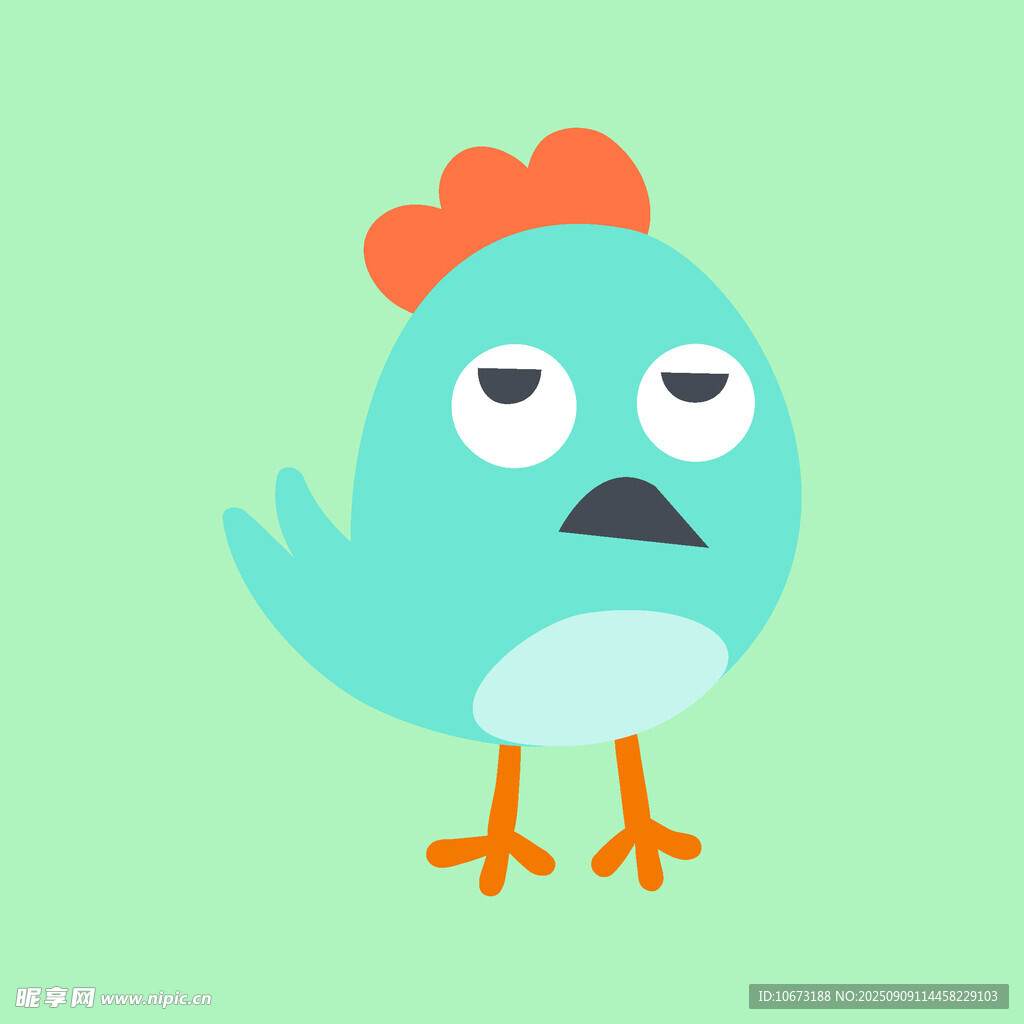 蓝色小鸡卡通形象