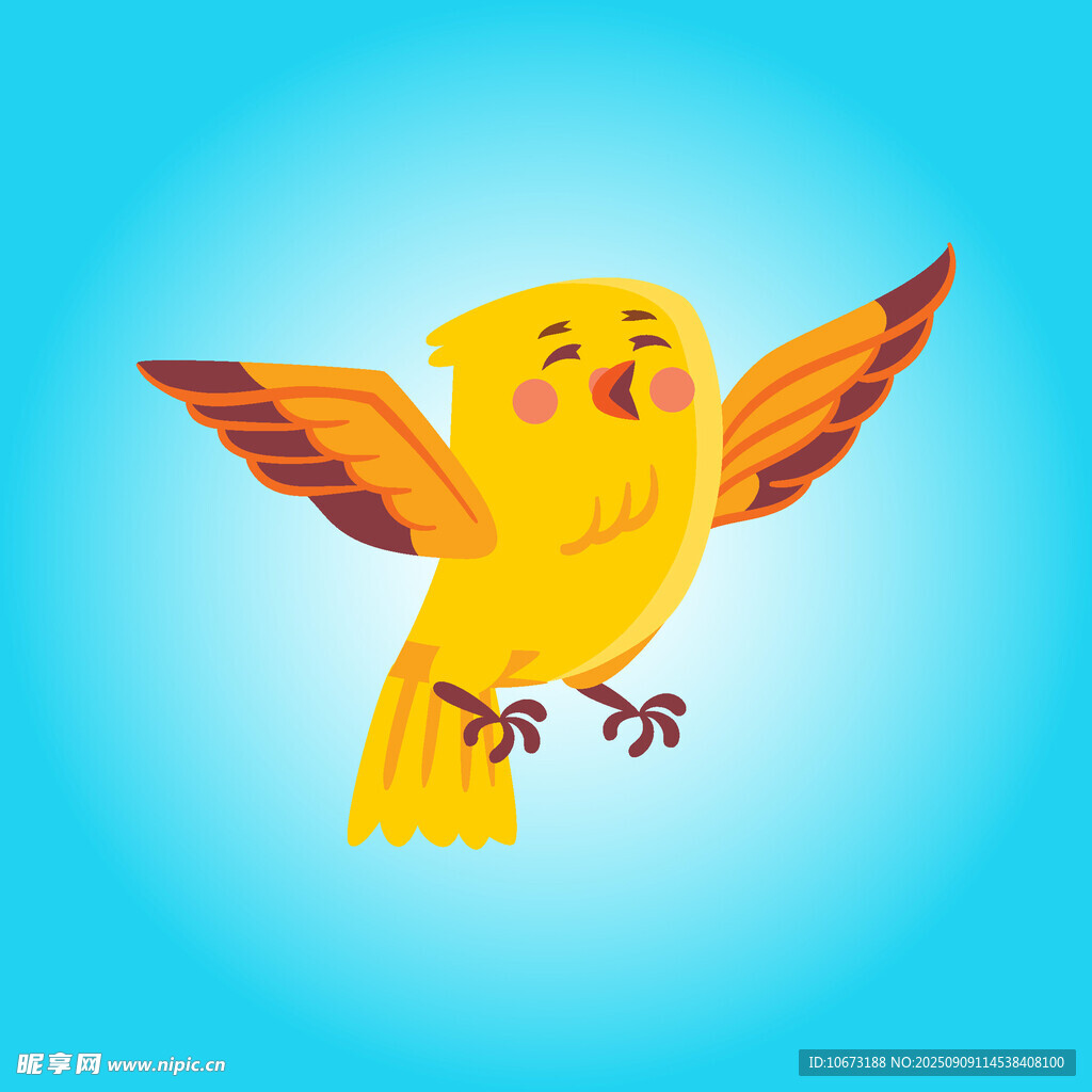 飞翔的黄色小鸟