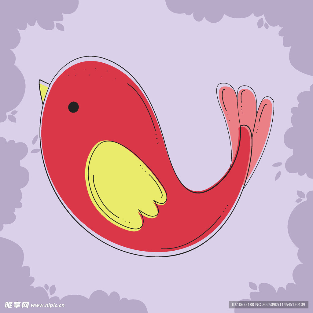 红色小鸟卡通形象