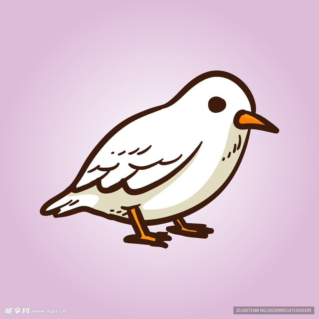 卡通小白鸟