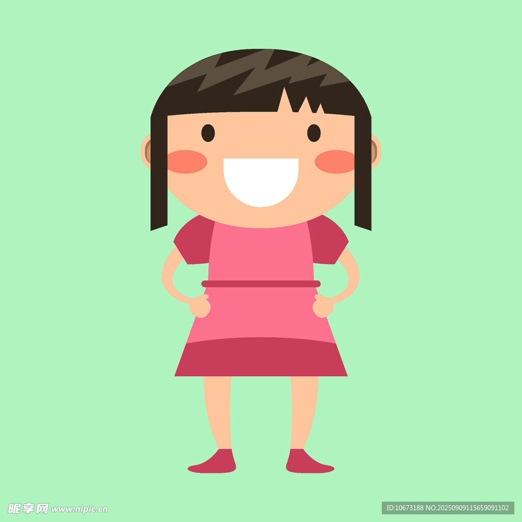 可爱微笑的红衣小女孩