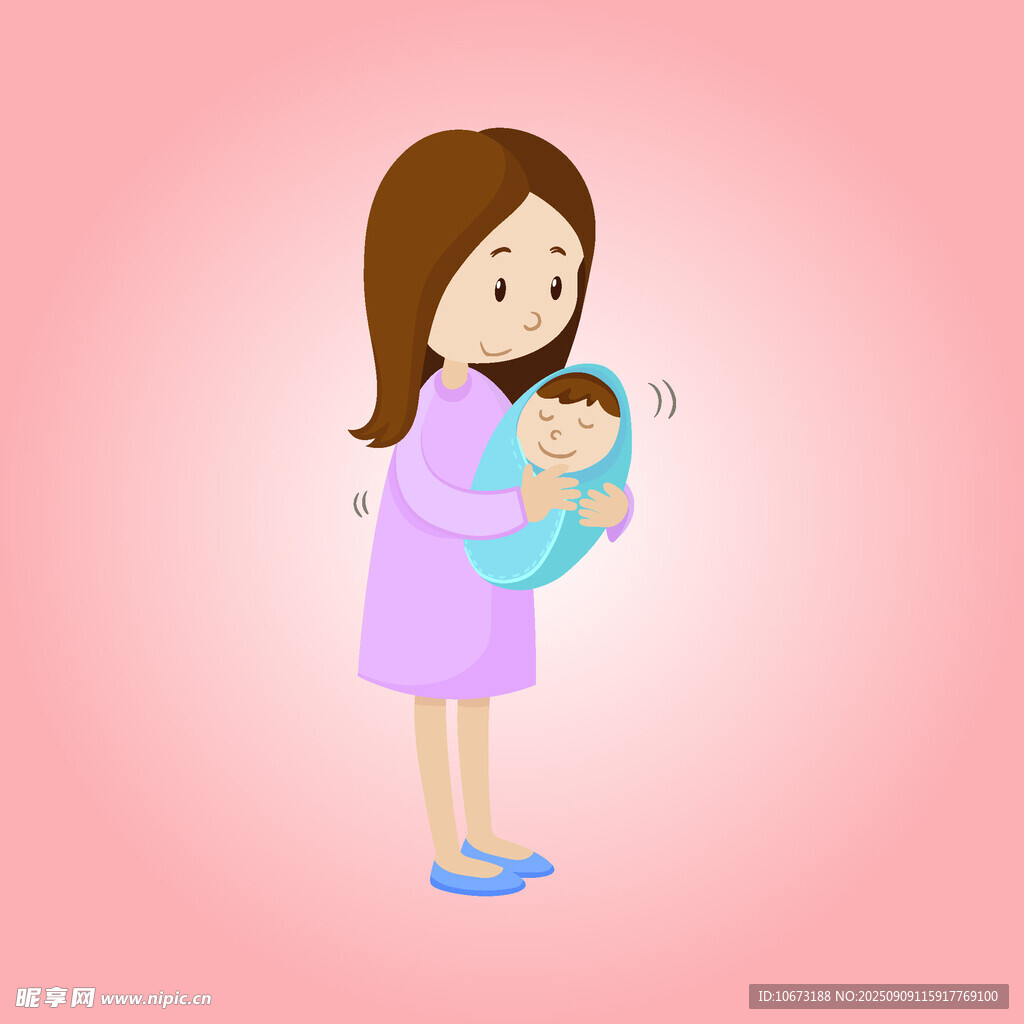 母亲怀抱婴儿温馨画面