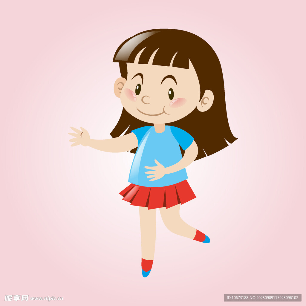 快乐小女孩欢快起舞