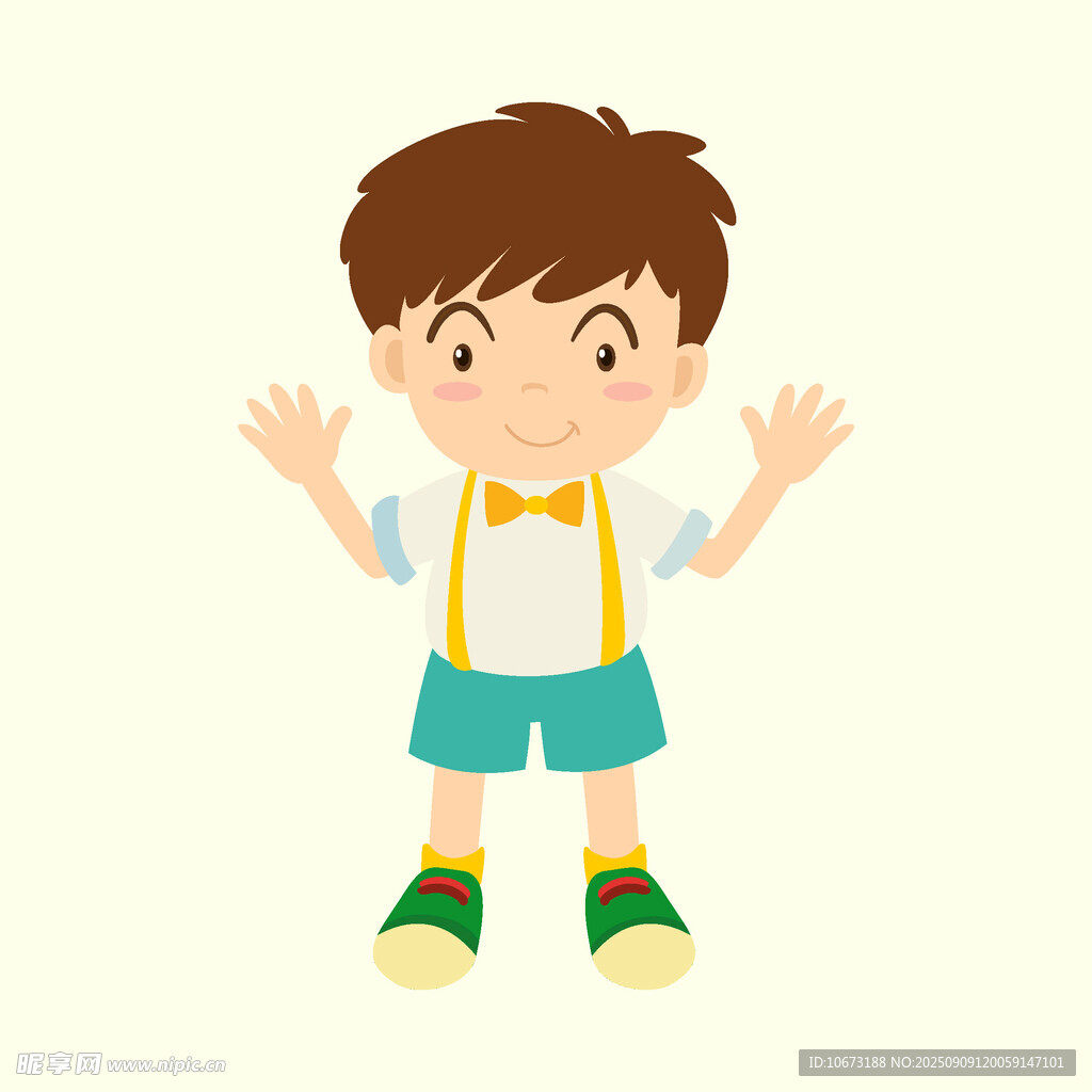 穿背带裤的开心小男孩