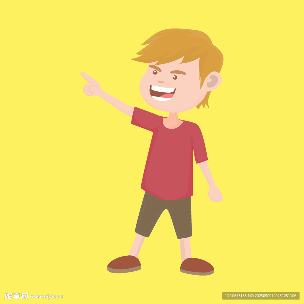 愤怒男孩指向前方