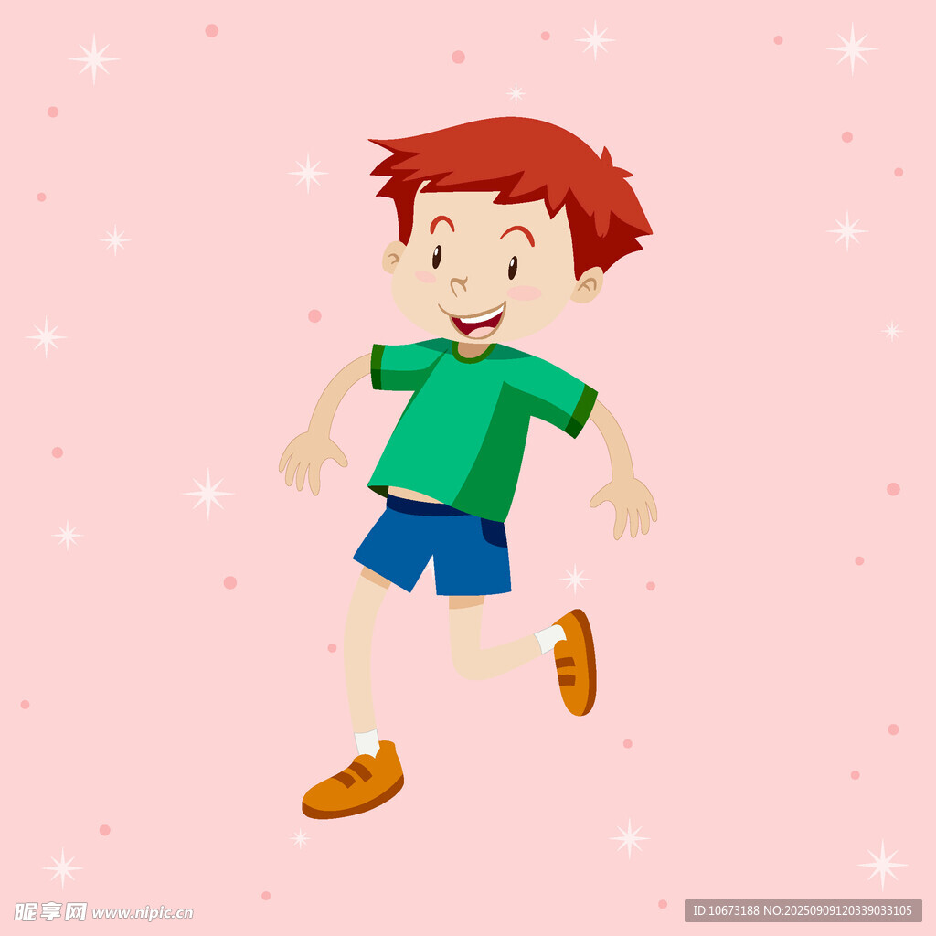 奔跑的红衣小男孩