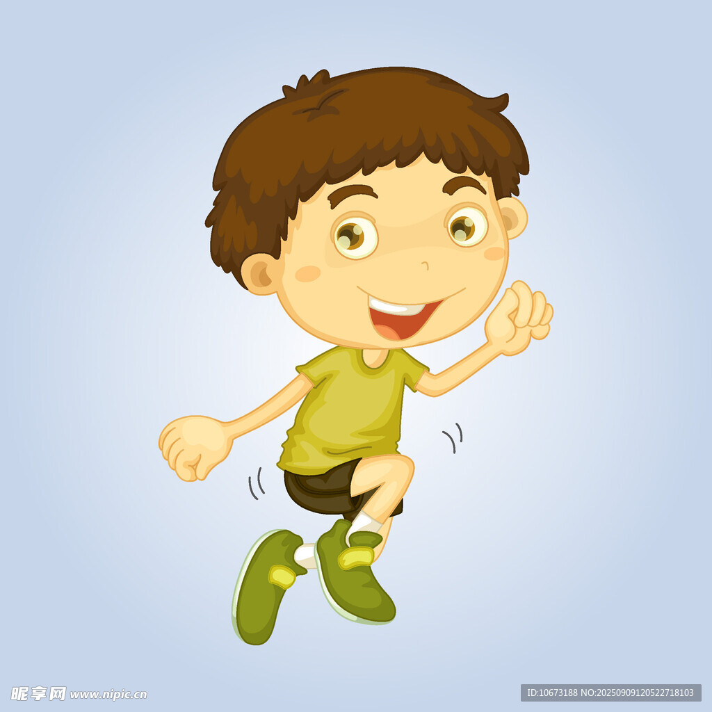 跳跃的小男孩