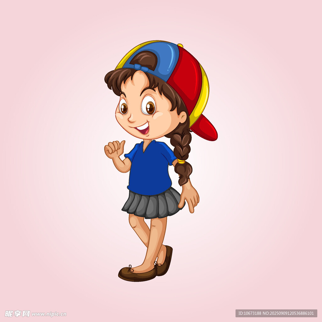 俏皮戴帽女孩