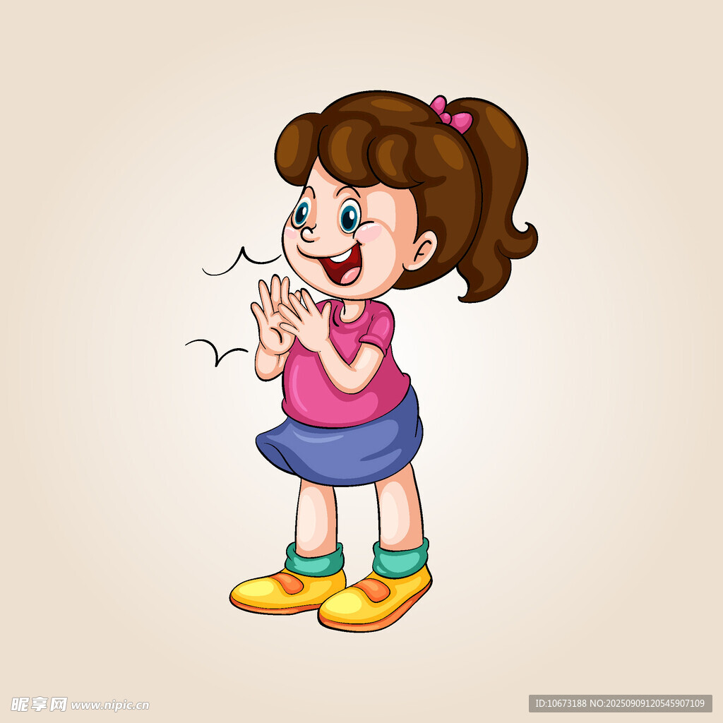 小女孩开心吹泡泡
