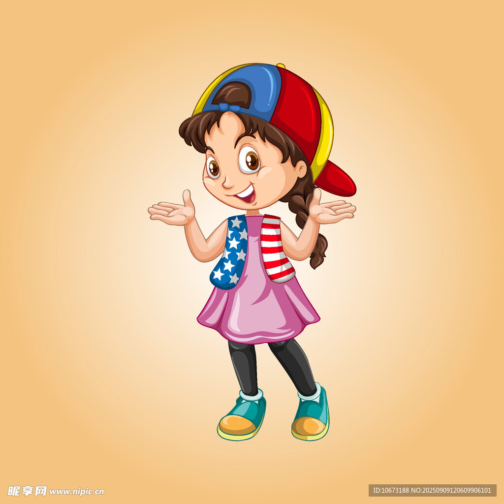 戴帽俏皮女孩