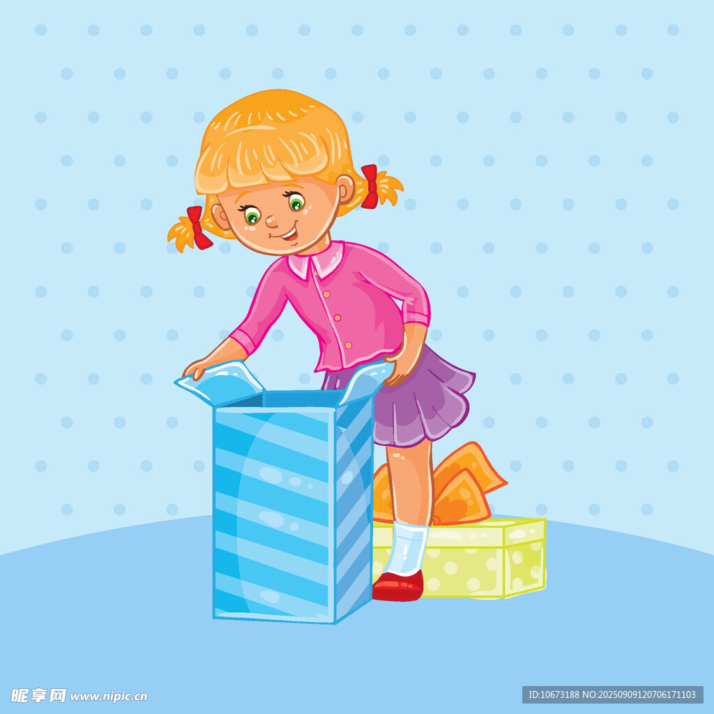 小女孩整理玩具