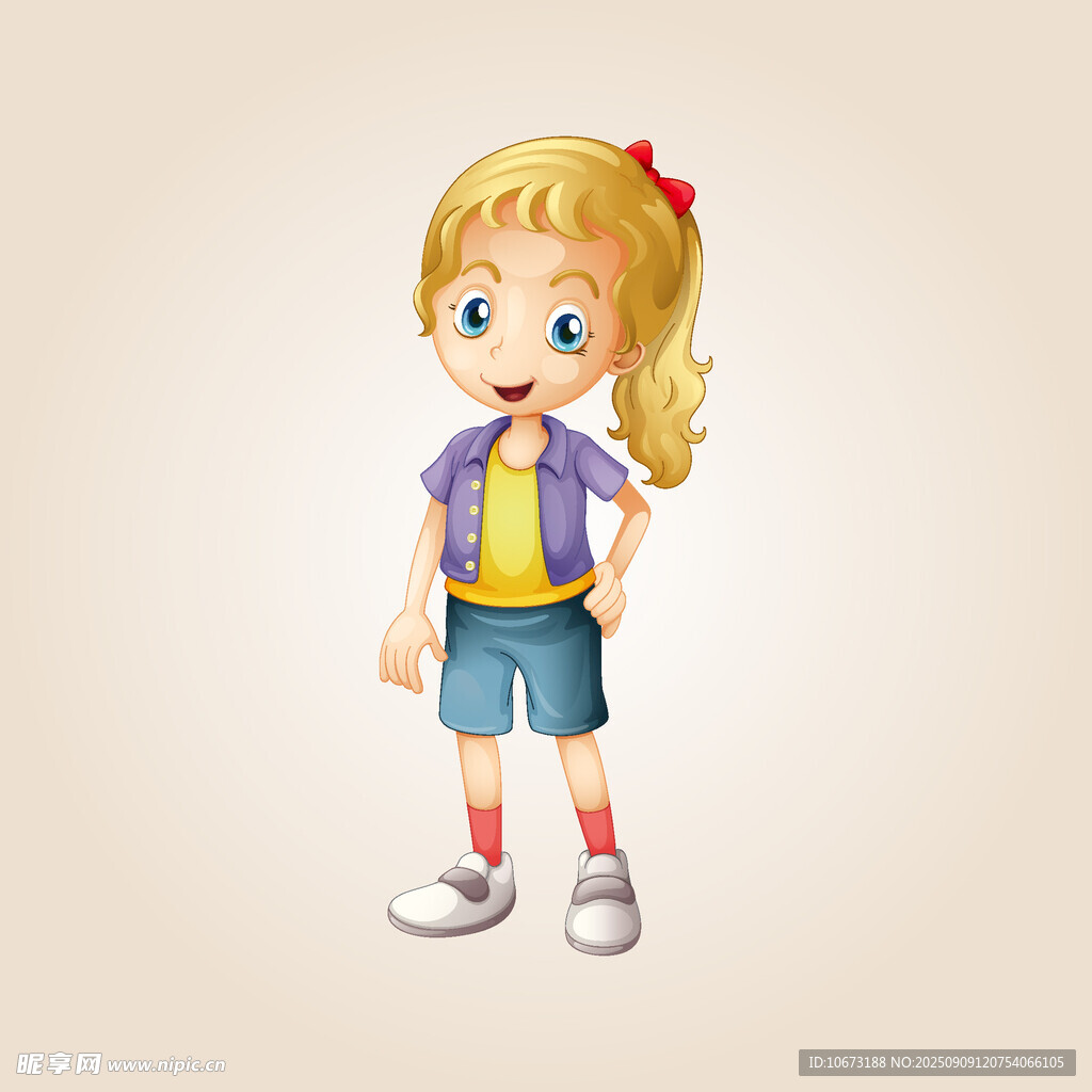 可爱金发小女孩俏皮装扮