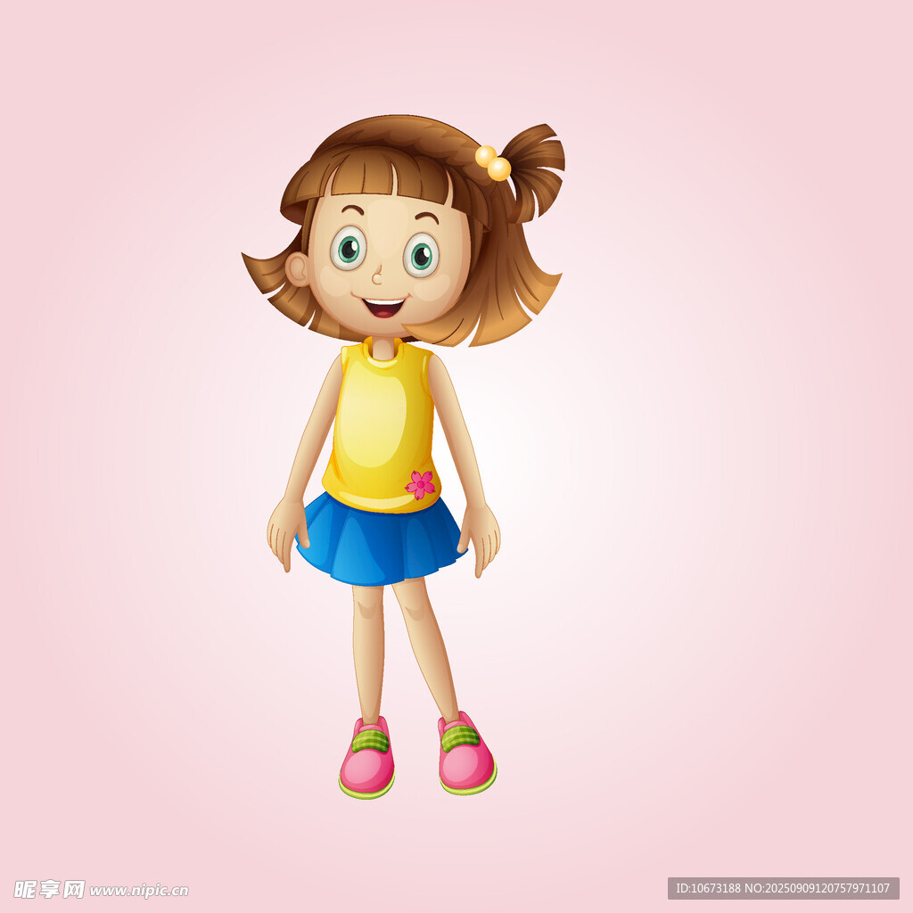 可爱卡通小女孩形象展示