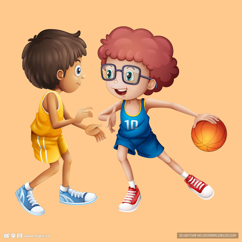 儿童篮球对抗瞬间