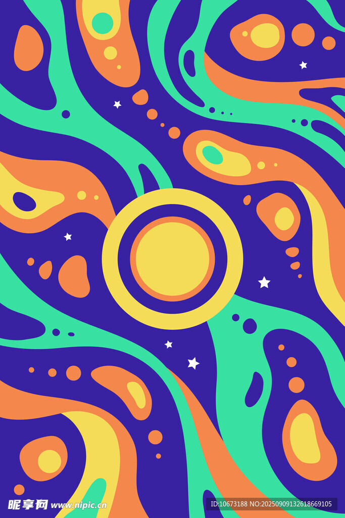 梦幻炫彩抽象宇宙图案