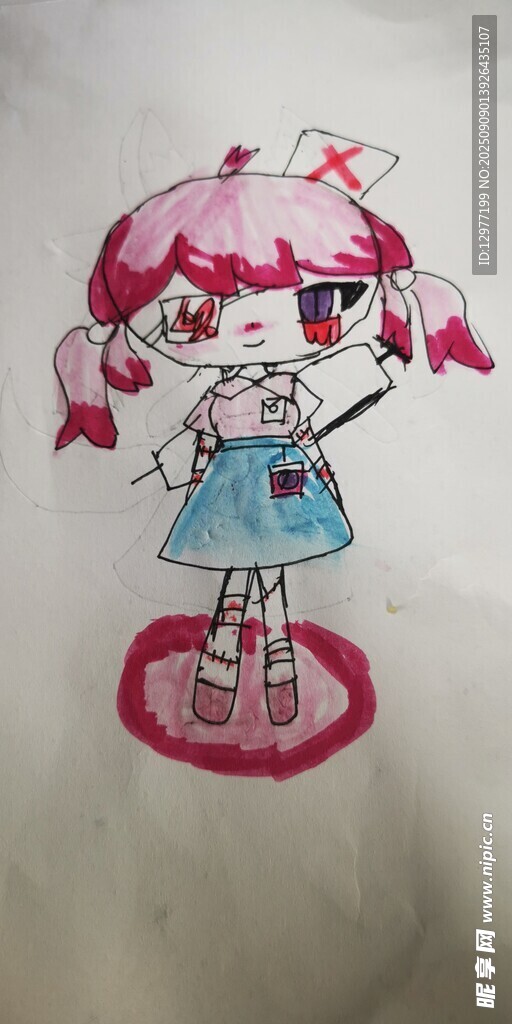 可爱双马尾卡通女孩形象