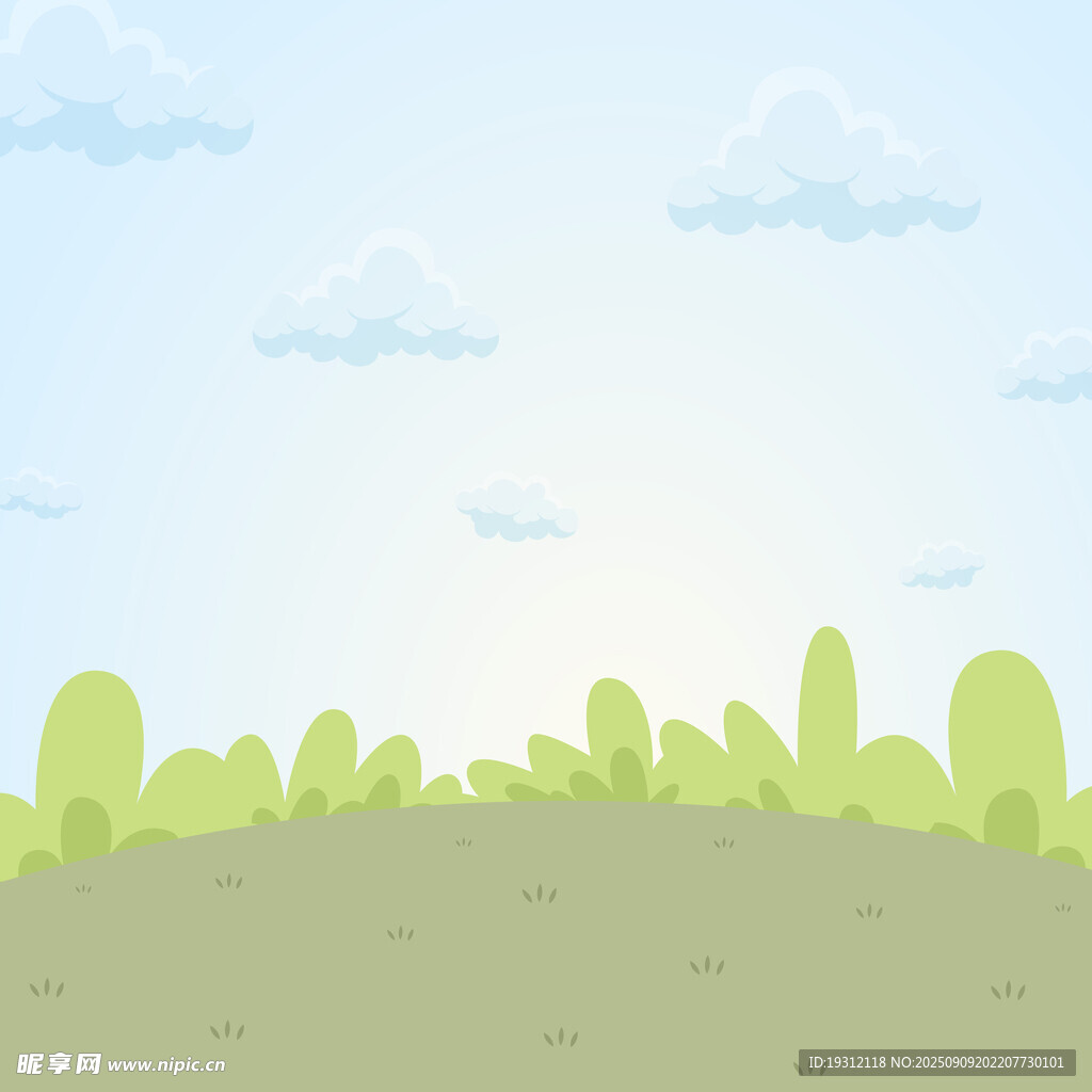 清新草地蓝天风景