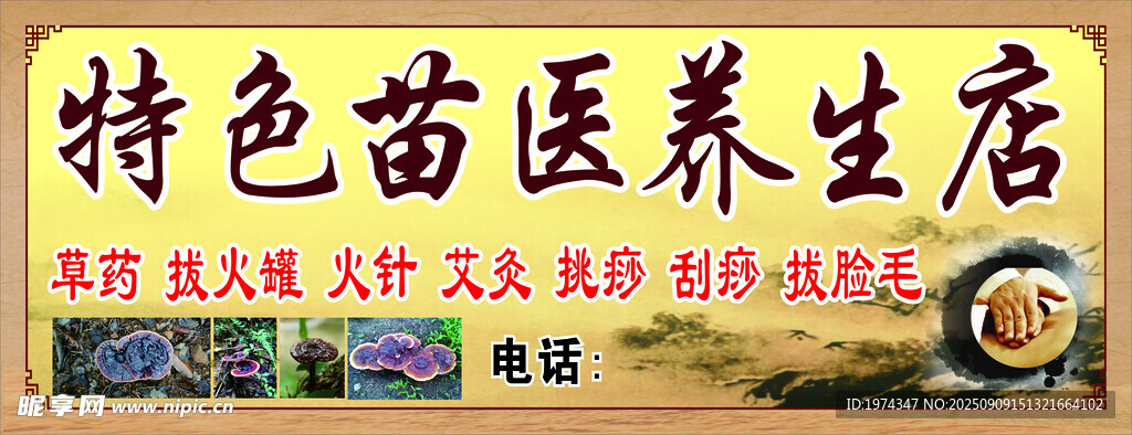 特色苗医养生店招牌