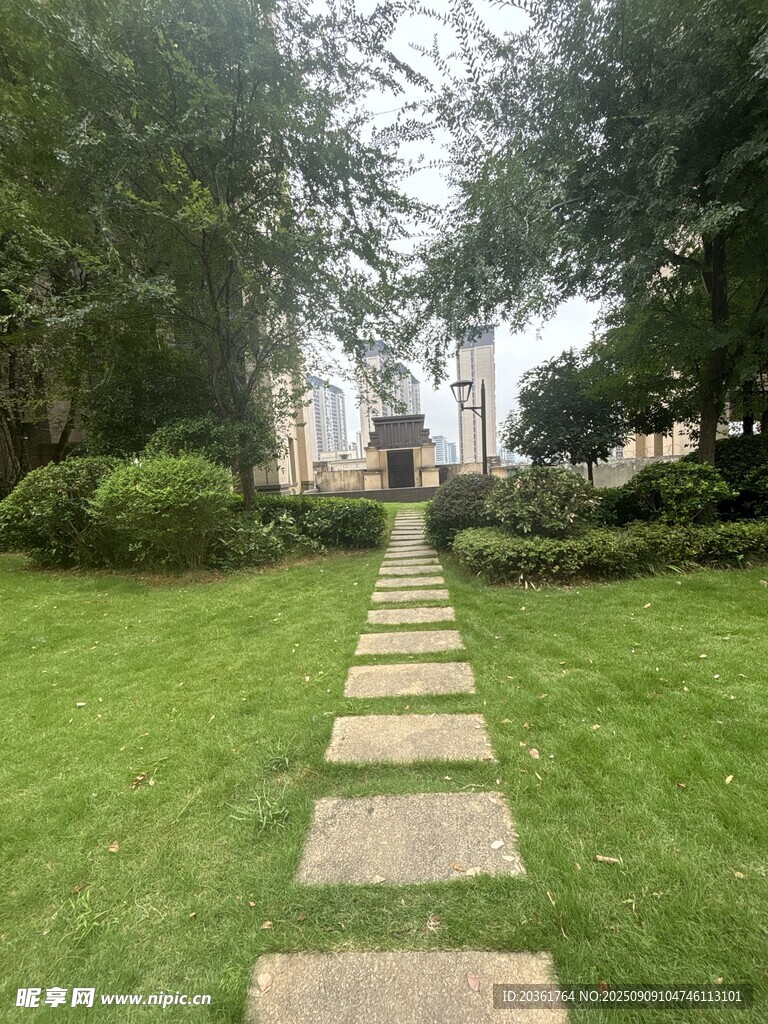 石板小径穿绿景