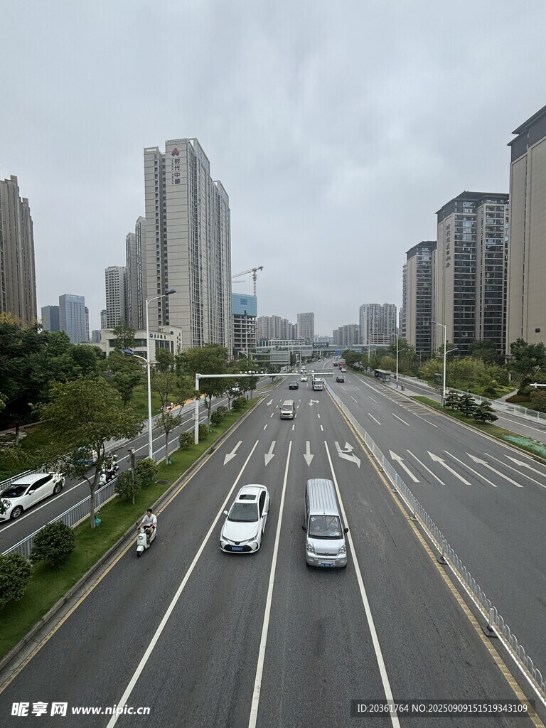 城市道路上行驶的车辆