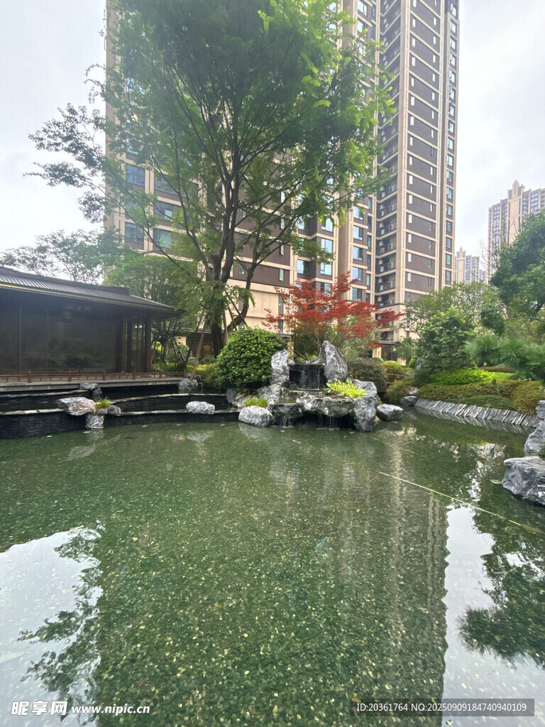 城市中的静谧水景园林