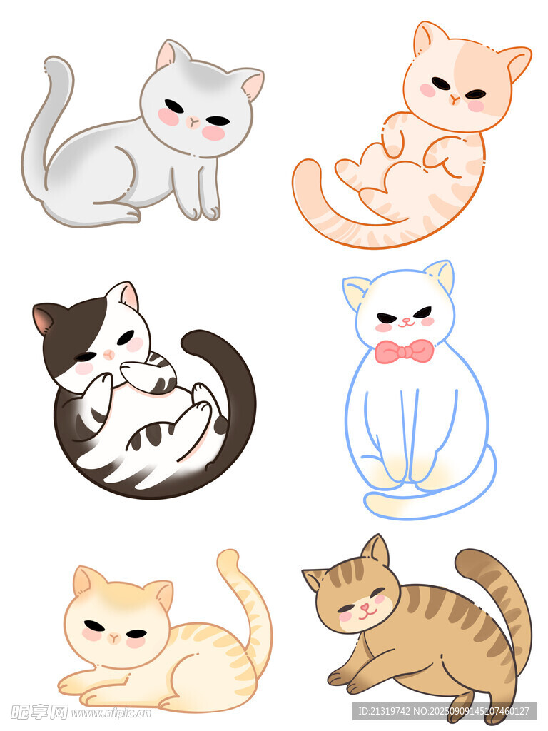 手绘猫咪插画
