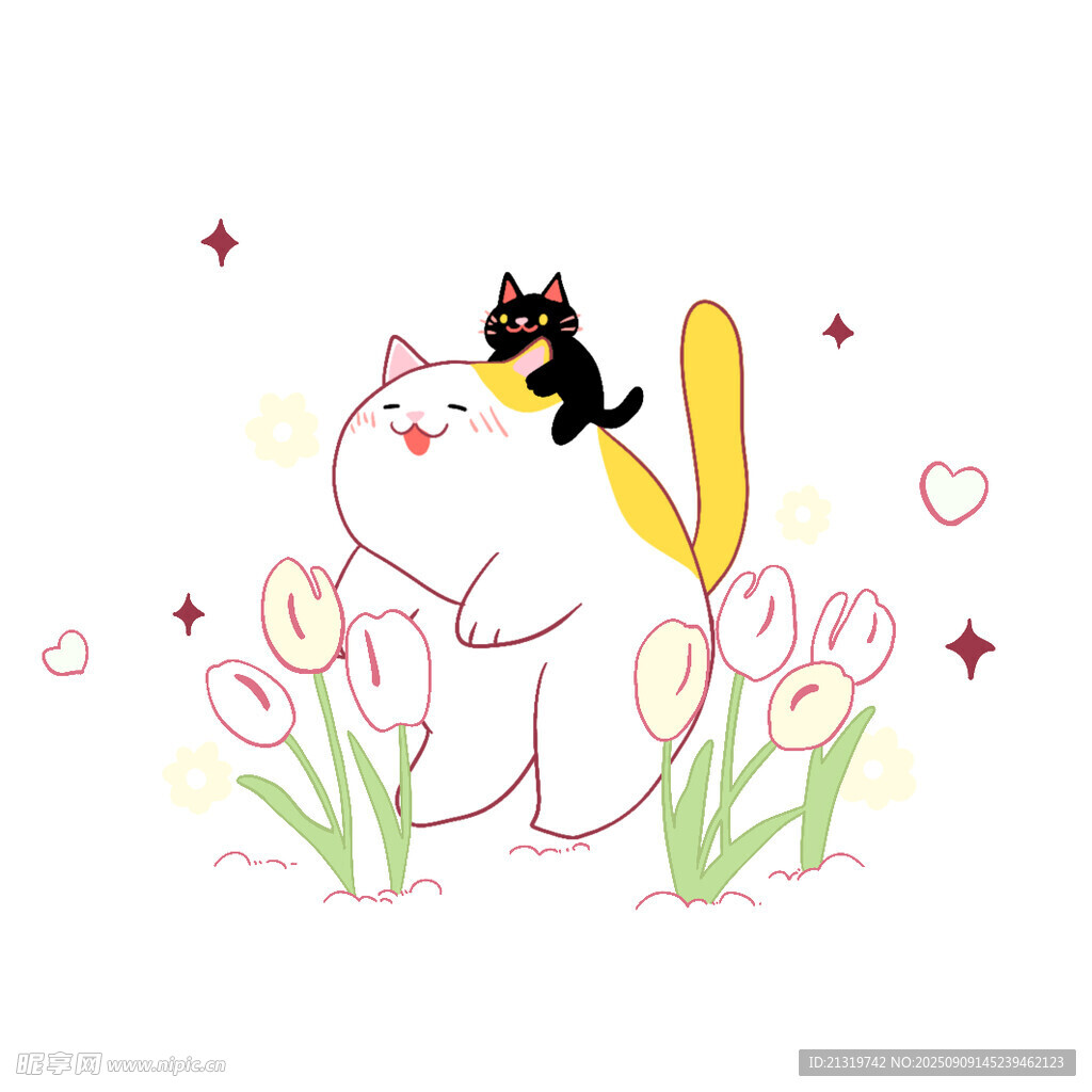 卡通手绘猫咪